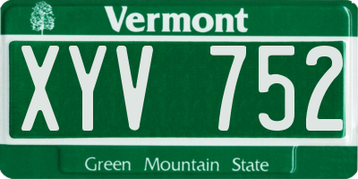 VT license plate XYV752