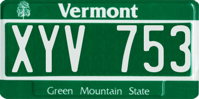VT license plate XYV753