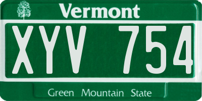 VT license plate XYV754