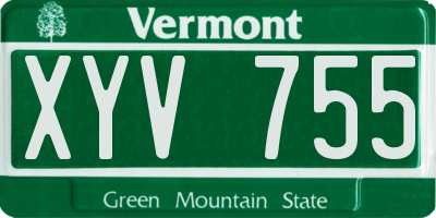 VT license plate XYV755