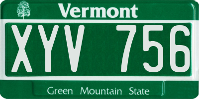 VT license plate XYV756