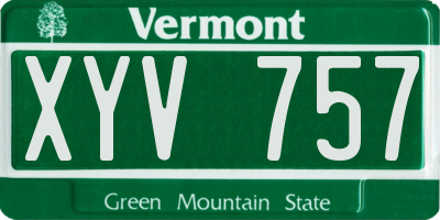 VT license plate XYV757