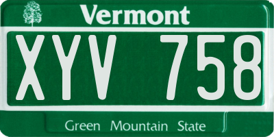VT license plate XYV758