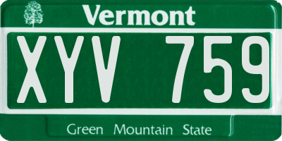 VT license plate XYV759