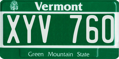 VT license plate XYV760