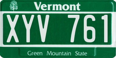 VT license plate XYV761