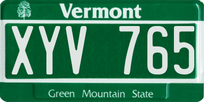 VT license plate XYV765