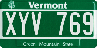 VT license plate XYV769