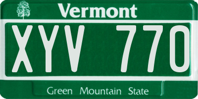 VT license plate XYV770