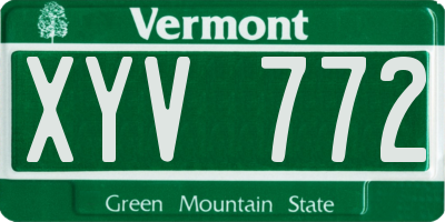 VT license plate XYV772