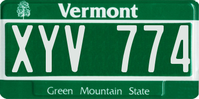 VT license plate XYV774