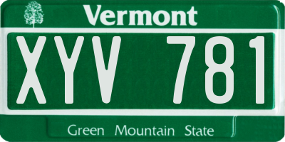 VT license plate XYV781
