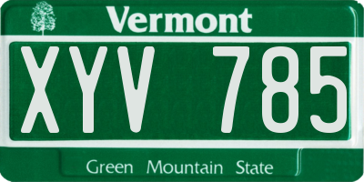 VT license plate XYV785