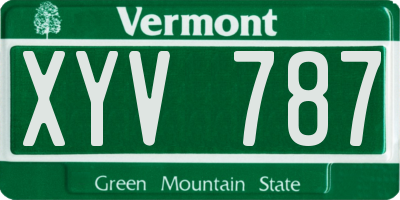 VT license plate XYV787