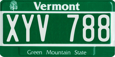 VT license plate XYV788