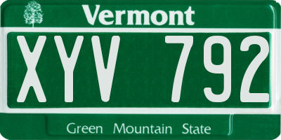 VT license plate XYV792