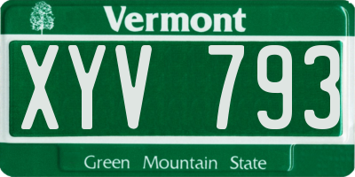 VT license plate XYV793