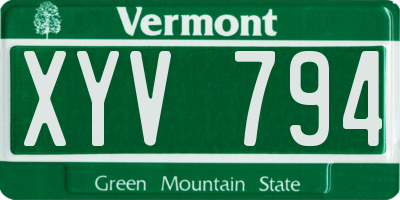 VT license plate XYV794