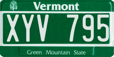 VT license plate XYV795