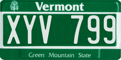 VT license plate XYV799
