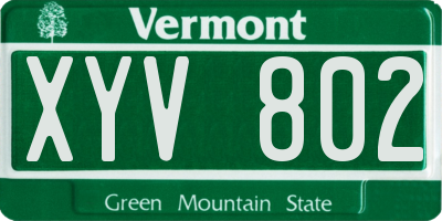 VT license plate XYV802
