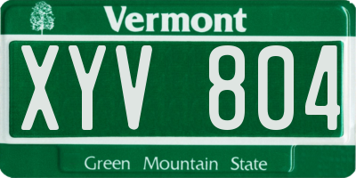 VT license plate XYV804