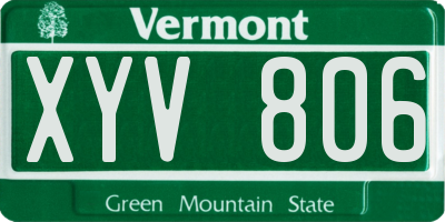 VT license plate XYV806