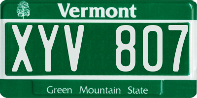VT license plate XYV807