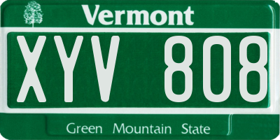 VT license plate XYV808
