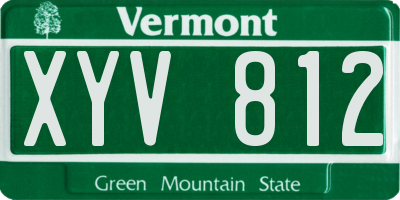 VT license plate XYV812