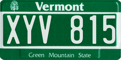 VT license plate XYV815