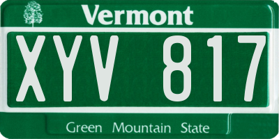 VT license plate XYV817