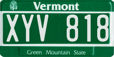 VT license plate XYV818