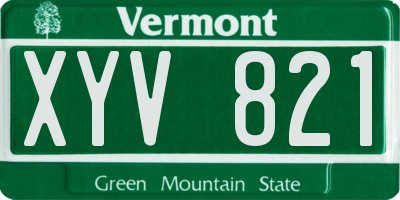 VT license plate XYV821