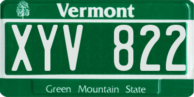 VT license plate XYV822