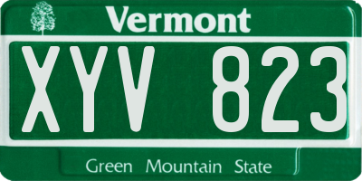 VT license plate XYV823