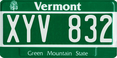 VT license plate XYV832