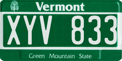 VT license plate XYV833