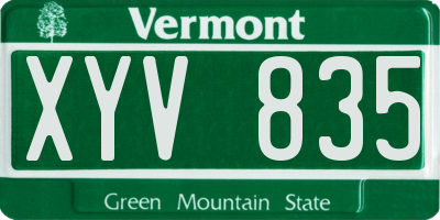 VT license plate XYV835