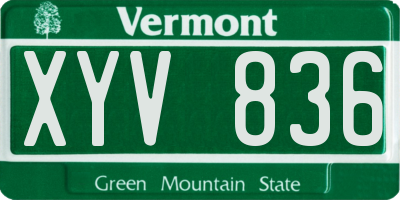 VT license plate XYV836