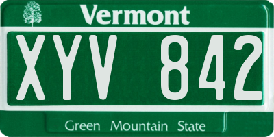 VT license plate XYV842