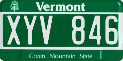VT license plate XYV846