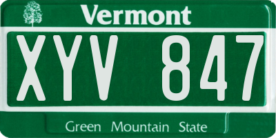 VT license plate XYV847
