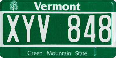 VT license plate XYV848
