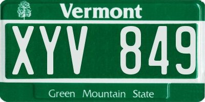 VT license plate XYV849