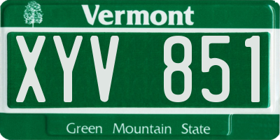 VT license plate XYV851
