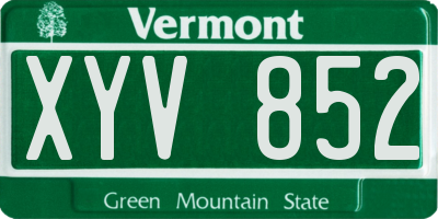 VT license plate XYV852