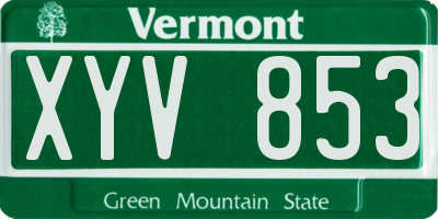 VT license plate XYV853