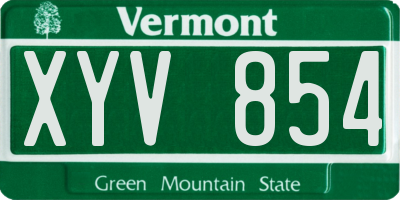 VT license plate XYV854