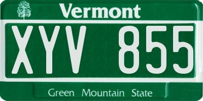 VT license plate XYV855